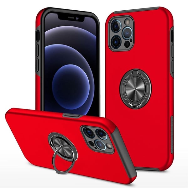 iPhone 14 Pro Max Hybrid Deksel Med Fingerring - Rød