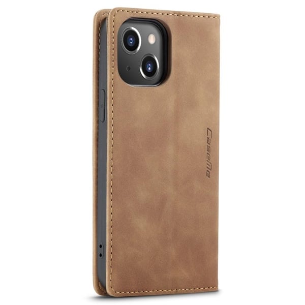 CASEME Lommebok - deksel iPhone 14 - Lysebrun