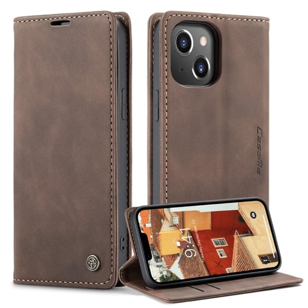 CASEME Lommebok - deksel iPhone 14 Pro - Mørkebrun