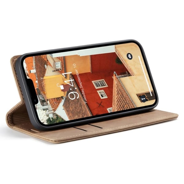 CASEME Lommebok - deksel iPhone 14 Plus - Lysebrun