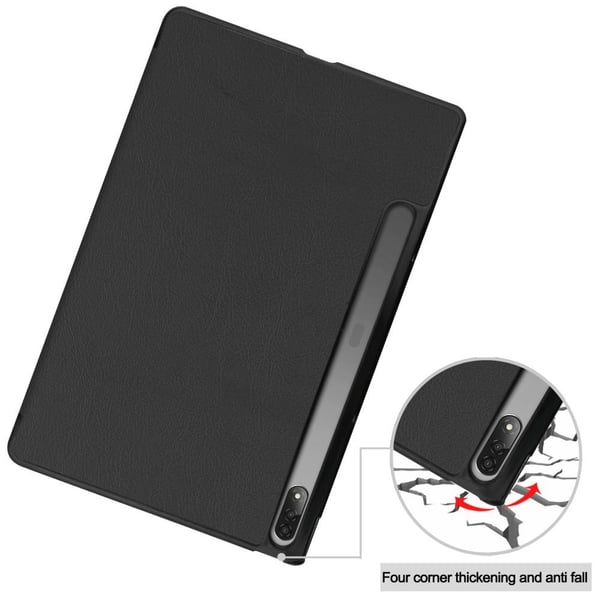 Til Lenovo Tab P12 Pro Tri - fold Stand Tablet - Taske - Sort