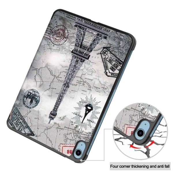 Tredobbelt standercover til iPad 10.9 (2022) Tablet Cover - Kort