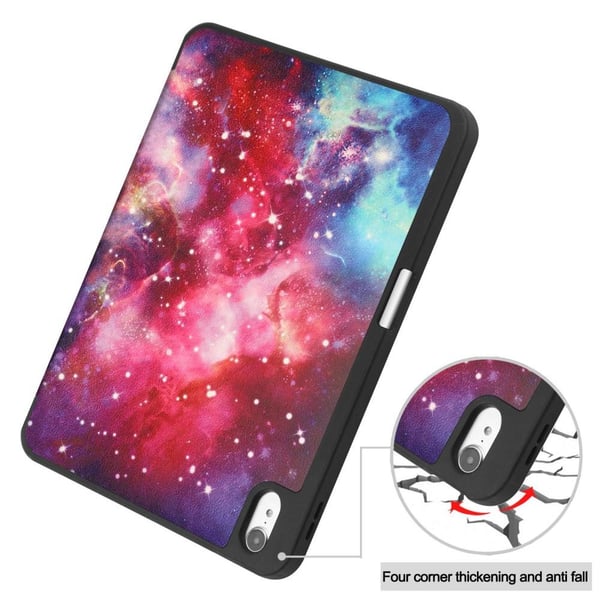 Apple iPad 10.9 2022 Trippeldeksel med smal passform Pennholder - Galaxy