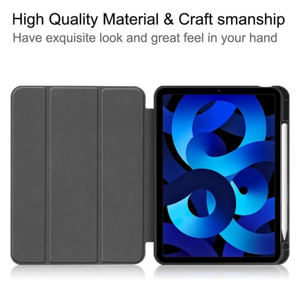 Apple iPad 10.9 2022 Slim Fit Trifoldbart deksel Pennebrett - Grå