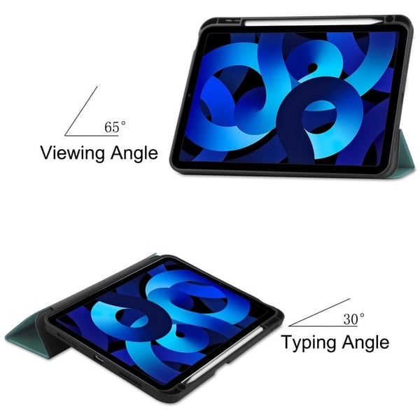 Apple iPad 10.9 2022 Slim Fit Trifoldbart deksel Pennebrett - Grønn