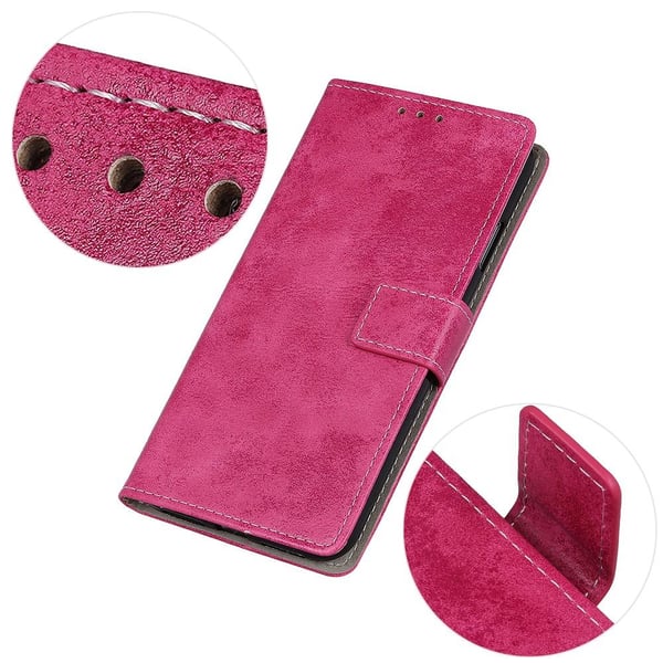 Retro Vintage Lommebok - deksel til Pixel 6A - Rosa
