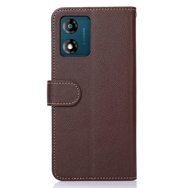 KHAZNEH Motorola Moto E13 4G Lommebok - deksel - Brun/Blå