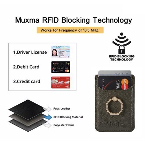 MUXMA Kortholder Ringstativ RFID - blokkerende kredittkort - grønn