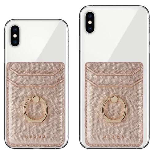 MUXMA Kortholder Ringstativ RFID - blokkerende kredittkort - Rose Gold