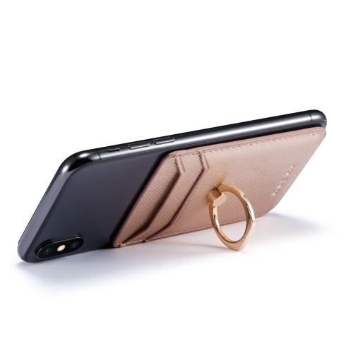 MUXMA Kortholder Ringstativ RFID - blokkerende kredittkort - Rose Gold