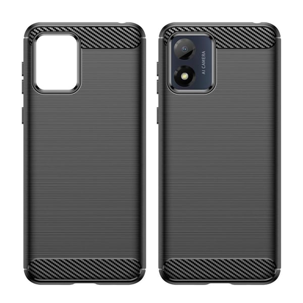 Motorola Moto E13 4G Karbonfiber Tekstur Deksel - Svart