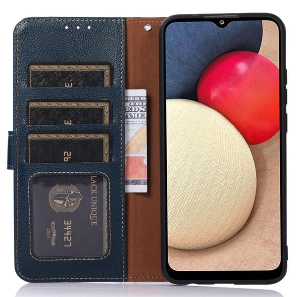 KHAZNEH Motorola Moto G53 5G/G23 4G/G13 4G Lommebok - deksel - Blå/Brun