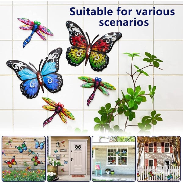 Art 3D Butterfly Vegghengende dekor Hagepynt til hjemmet - Blå