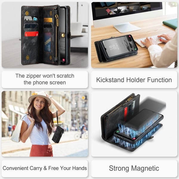 Til Samsung Galaxy A34 5G Caseme Retro Lommebok - deksel - Svart