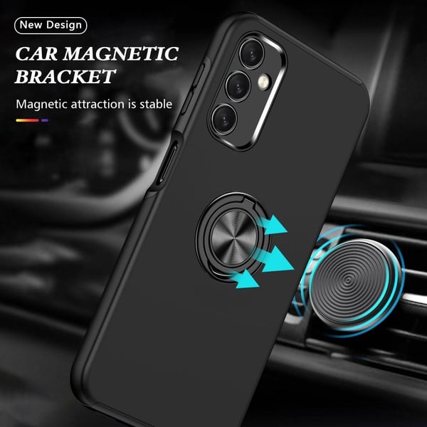 Samsung Galaxy A14 Hybrid Deksel Med Fingerring - Svart