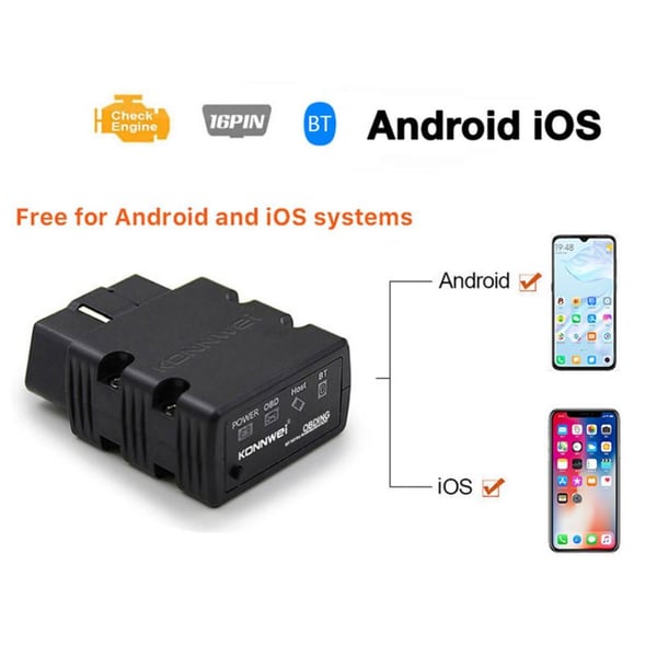 KONNWEI Bluetooth ELM327 OBD2 IOS Android diagnostisk værktøj