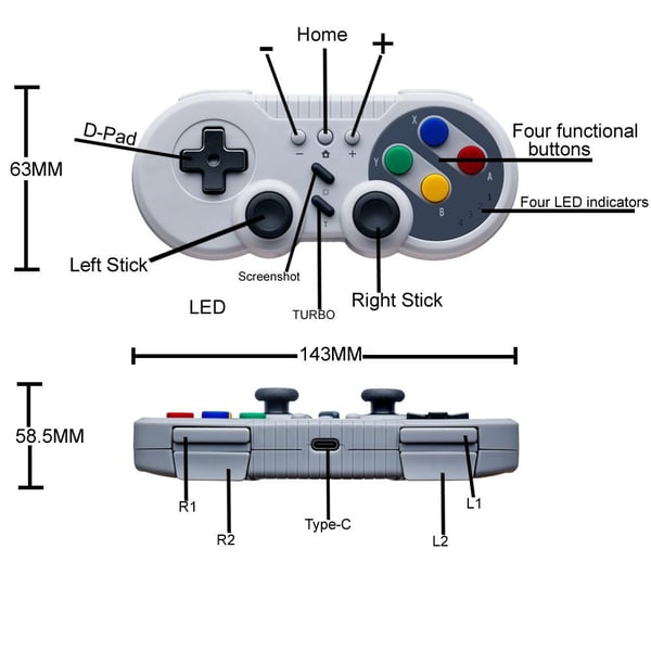 Kompatibel med Nintendo Switch Pro Wireless Gamepad Controller