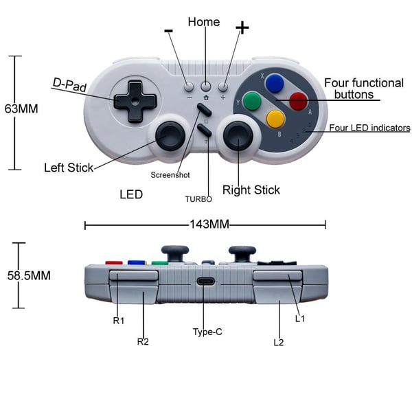 Kompatibel med Nintendo Switch Pro Wireless Gamepad Controller
