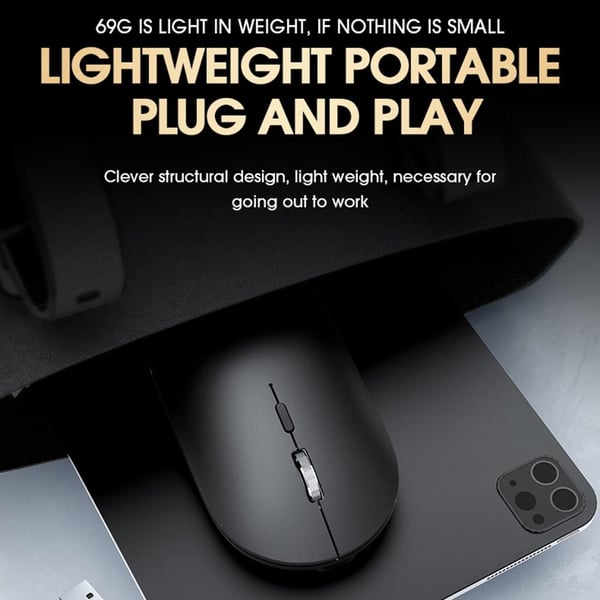 T - WOLF X2 oppladbar 2.4G+Bluetooth trådløs mus datamaskin pc