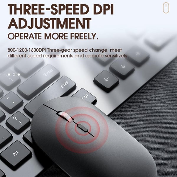 T - WOLF X2 oppladbar 2.4G+Bluetooth trådløs mus datamaskin pc