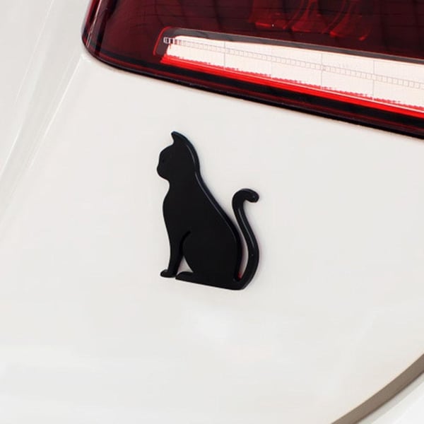 Metal Cat Sticker Støtfangerklistremerke Selvklebende Dekorasjon - Svart