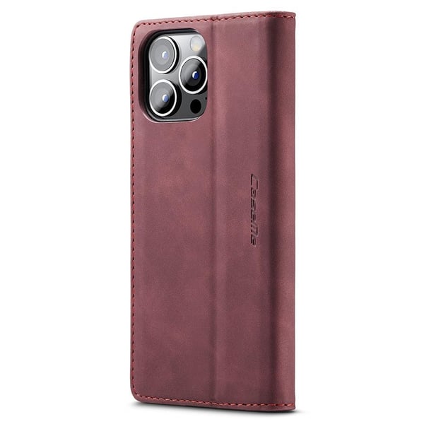 CASEME Retro lompakkokotelo iPhone 15 Prolle - Punainen