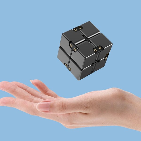 Fidget Toy Infinite Cube Stressaflastende Flip - blok - Sort