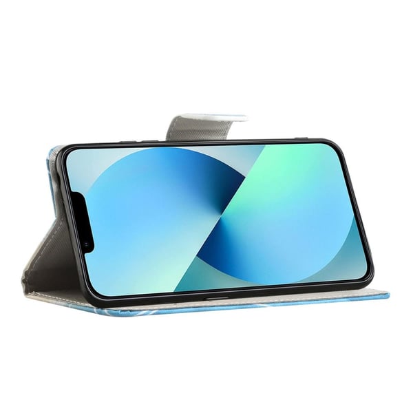Til iPhone 15 tegnebogstativetui mønstertelefoncover - Camouflage