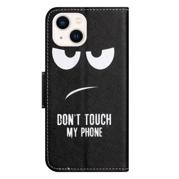 Til iPhone 15 Wallet Stand Case Mønster Telefondæksel - Rør ikke