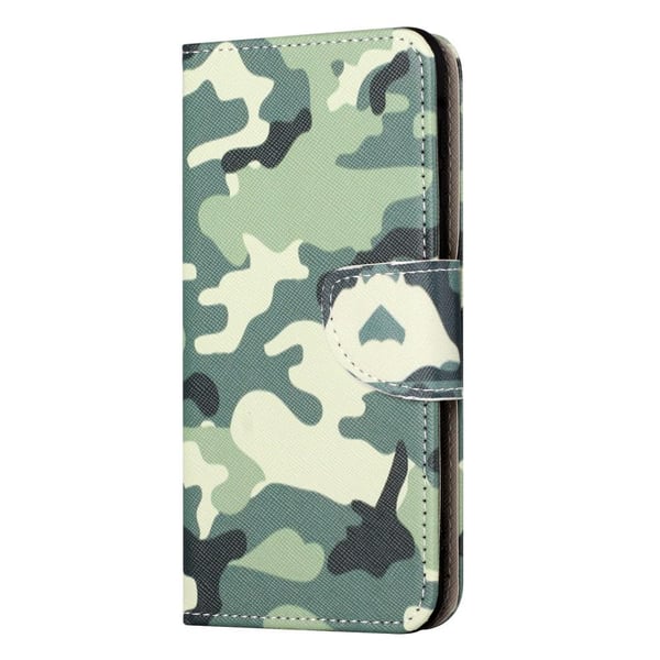 Til iPhone 15 Pro Wallet Stand Case Telefoncover - Camouflage