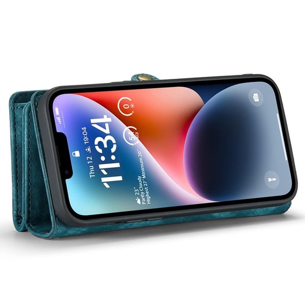 CASEME iPhone 15 Retro plånboksfodral - Blå