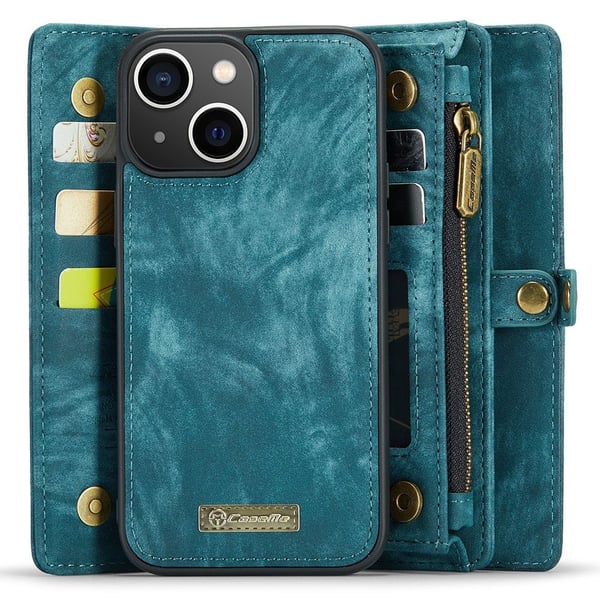 CASEME iPhone 15 Plus Retro Lommebok - deksel - Blå