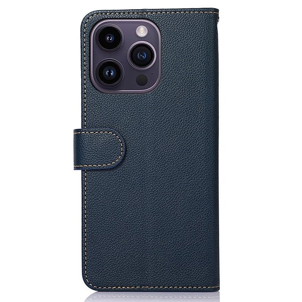 KHAZNEH til iPhone 15 Pro Lommebok - deksel - Blå/Brun