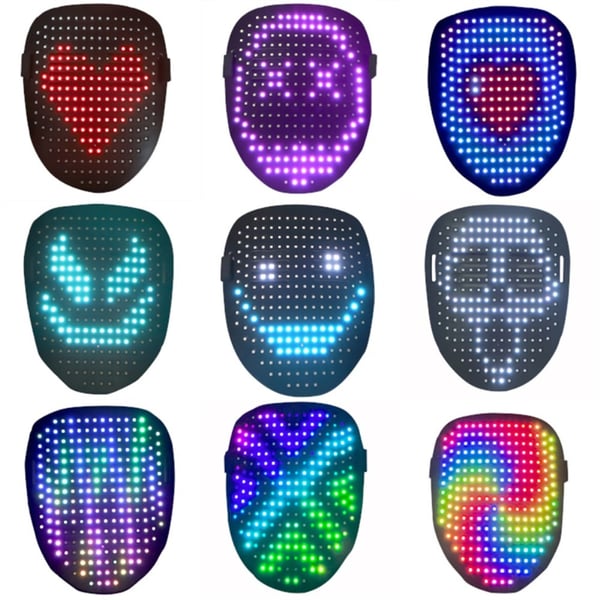 LED - maske Gesture Ansiktsskiftende glødende maske Halloween - fest