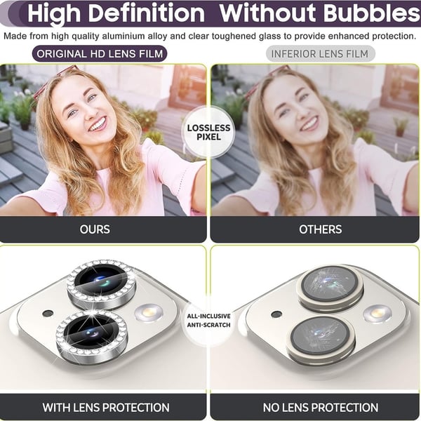 Til iPhone 15 / 15 Plus Lens Glitter
