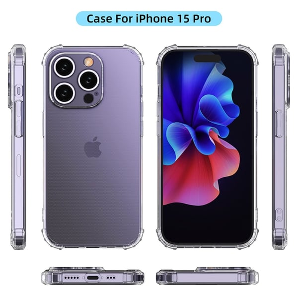 Til iPhone 15 Pro Shell Case TPU - ramme + Akryl - bagside - telefoncover