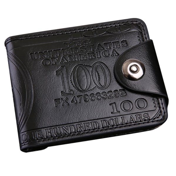 Wallet Exchange 100 Dollar Bill Money Bifold Kortholder - Svart