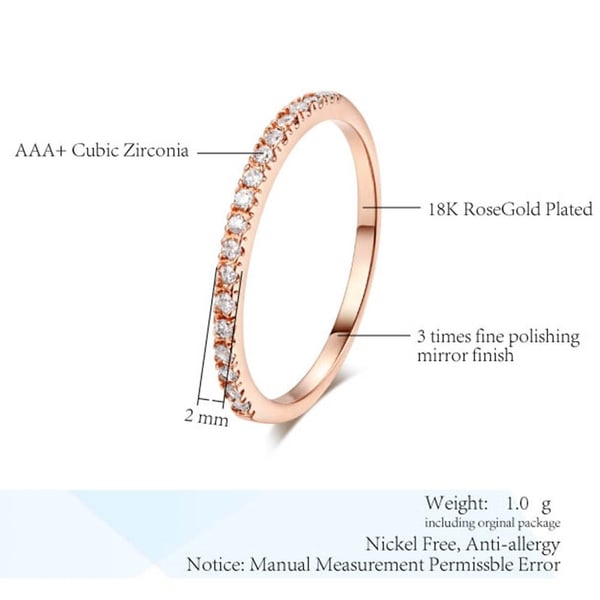 2 ringe Cubic Zirconia stabelbar - størrelse 10 / Sort