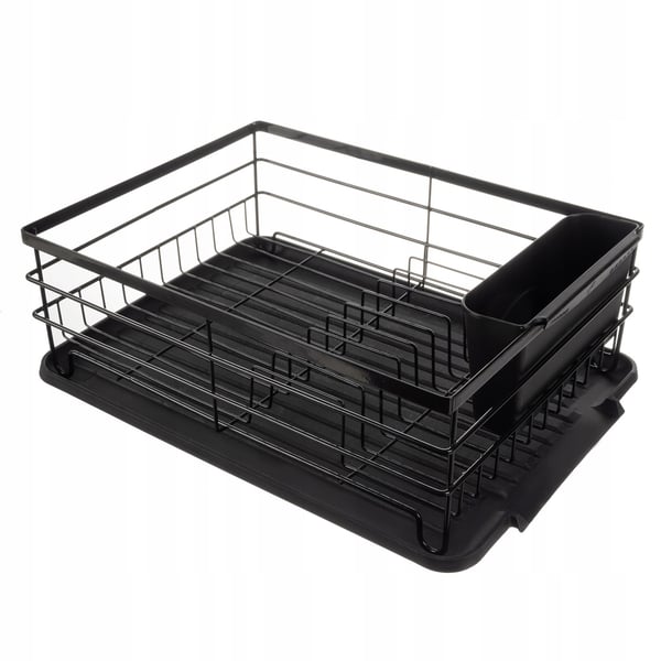 Oppvaskstativ svart metall - 44 x 31 x 14,5 cm