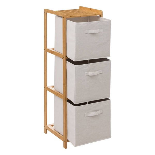 Badrumsförvaring - 3 Lådor - Bambu