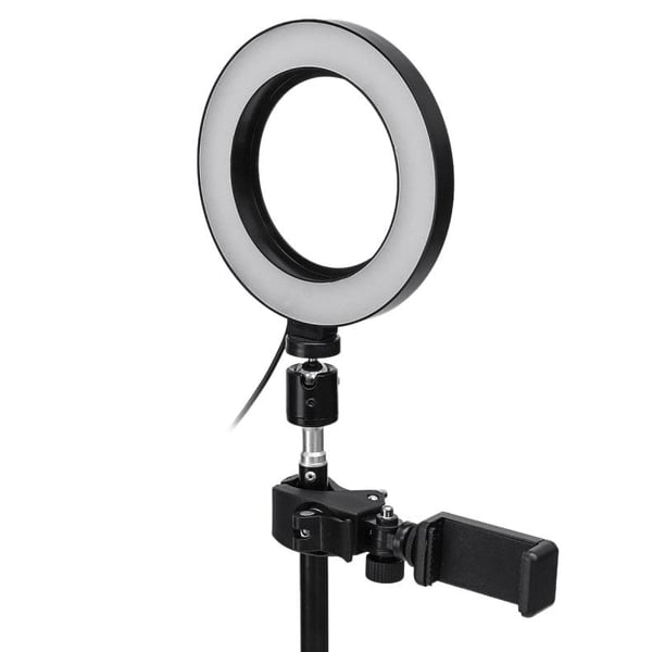Selfie lamppu / Ring light (17 cm) ja jalusta