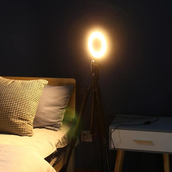 Selfie lamppu / Ring light (17 cm) ja jalusta