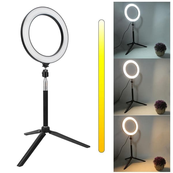Selfie lamppu / Ring light (20 cm) ja jalusta
