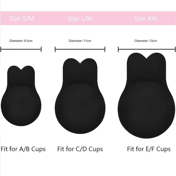 Selvklebende BH, Nippel cover - S/M Svart