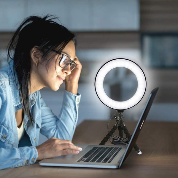 Selfie-lampe/Ring light (26 cm) og justerbart stativ