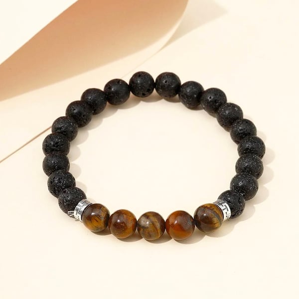 Armband med vulkansten - Brun