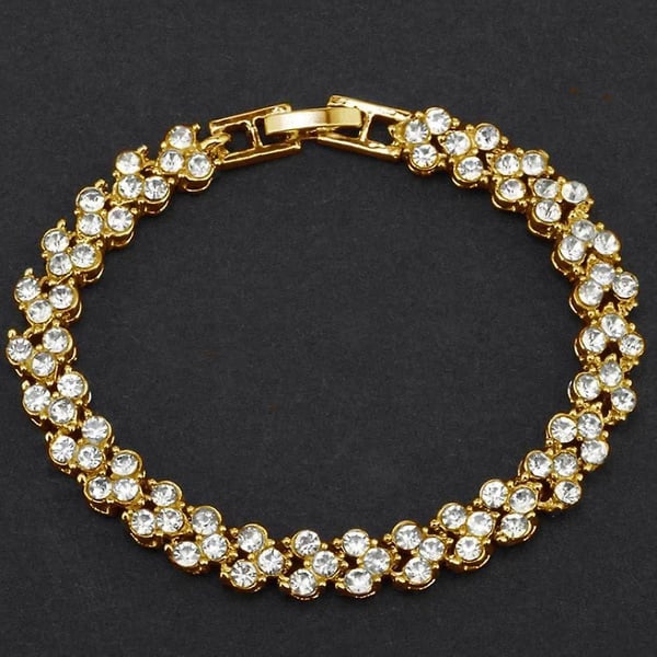 Klassisk Armbånd med Rhinsten - Guld