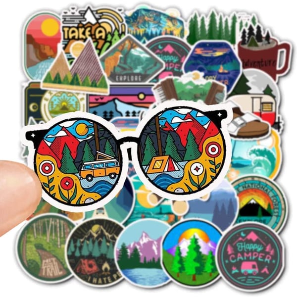 50x Klistremerker og Dekaler - Camping