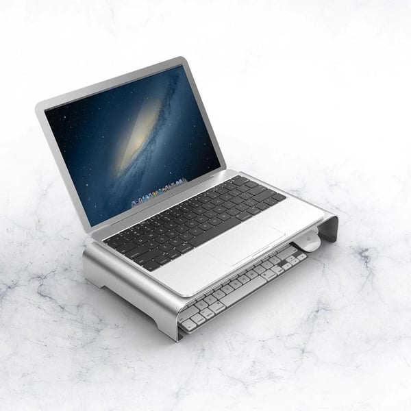 Skjerm- og Laptopstativ i Aluminium - Sølv
