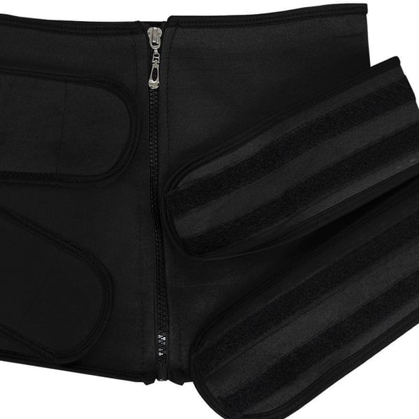 Waist Trainer Kahdella Hihnalla, Musta - XXL
